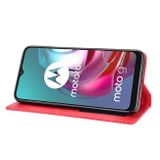 Peněženkové kožené pouzdro Magnetic Buckle Retro na Moto G10/G20/G30 - Červená