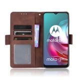 Peněženkové kožené pouzdro Skin Feel Calf na Moto G10/G20/G30 - Hnědá