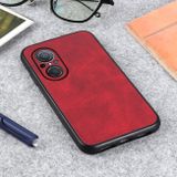 Kožený kryt COWHIDE TEXTURE na Huawei Nova 9 SE - Červená