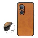 Kožený kryt COWHIDE TEXTURE na Huawei Nova 9 SE - Hnedá