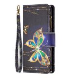 Peněženkové kožené pouzdro Drawing Zipper na Oppo Reno 7 5G - Big Butterfly