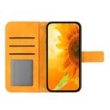 Peněženkové kožené pouzdro Sunflower Embossed na Moto G10/G20/G30 - Žlutá