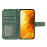 Peněženkové kožené pouzdro Sunflower Embossed na Moto G10/G20/G30 - Zelená