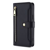 Peněženkové kožené pouzdro Sheep Zipper pro OPPO Reno10 5G/10 Pro 5G - Černá