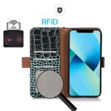 sPeněženkové kožené pouzdro Crocodiel Cowhide na OPPO Reno10 5G/10 Pro 5G - Zelená