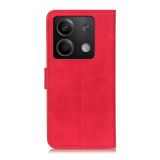 Peněženkové kožené pouzdro KHAZNEH Retro na Xiaomi Redmi Note 13 - Červená