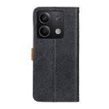 Peněženkové kožené pouzdro Floral na Xiaomi Redmi Note 13 - Černá