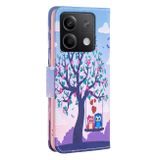 Peněženkové kožené pouzdro Drawing na Xiaomi Redmi Note 13 - Owl