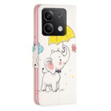 Peněženkové kožené pouzdro Drawing na Xiaomi Redmi Note 13 - Umbrella Elephant