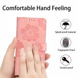 Peněženkové kožené pouzdro Flower Embossing pro OPPO Reno10 5G/10 Pro 5G - Růžová