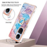 Ring Holder kryt Colorful pro OPPO Reno10 5G/10 Pro 5G - Modrý mramor