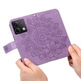 Peněženkové kožené pouzdro 7-petals na Xiaomi Redmi Note 13 - Světle fialová