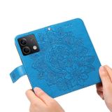 Peněženkové kožené pouzdro 7-petals na Xiaomi Redmi Note 13 - Modrá