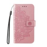 Peněženkové kožené pouzdro 7-petals na Xiaomi Redmi Note 13 - Růžové zlato