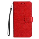 Peněženkové kožené pouzdro Sunflower na Xiaomi Redmi Note 13 - Červená