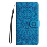 Peněženkové kožené pouzdro Sunflower na Xiaomi Redmi Note 13 - Modrá