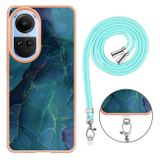 Plastový kryt Marble Lanyard pro OPPO Reno10 5G/10 Pro 5G - Zelená