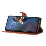 Peněženkové kožené pouzdro Flower Butterfly na OPPO Reno10 5G/10 Pro 5G - Hnědá