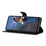 Peněženkové kožené pouzdro Flower Butterfly na OPPO Reno10 5G/10 Pro 5G - Černá