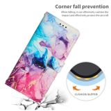 Peněženkové kožené pouzdro Marble na OPPO Reno10 5G/10 Pro 5G - Modrá/Fialová