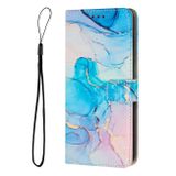 Peněženkové kožené pouzdro Marble na OPPO Reno10 5G/10 Pro 5G - Modrá