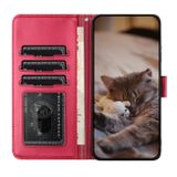 Peněženkové kožené pouzdro Cat Embossing na Xiaomi Redmi Note 13 - Červená