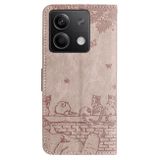 Peněženkové kožené pouzdro Cat Embossing na Xiaomi Redmi Note 13 - Šedá