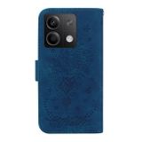 Peněženkové kožené pouzdro Butterfly Rose na Xiaomi Redmi Note 13 - Modrá