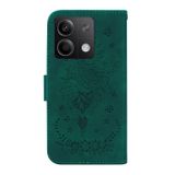 Peněženkové kožené pouzdro Butterfly Rose na Xiaomi Redmi Note 13 - Zelená