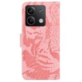 Peněženkové kožené pouzdro Tiger na Xiaomi Redmi Note 13 - Růžová