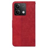 Peněženkové kožené pouzdro Geometric na Xiaomi Redmi Note 13 - Červená