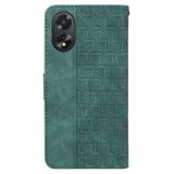 Peněženkové kožené pouzdro Geometric na Oppo A38 - Zelená