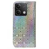 Peněženkové 3D pouzdro COLORFUL na Xiaomi Redmi Note 13 - Stříbrná