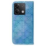 Peněženkové 3D pouzdro COLORFUL na Xiaomi Redmi Note 13 - Modrá