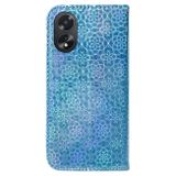 Peněženkové 3D pouzdro Colorful na Oppo A38 - Modrá