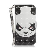 Peněženkové kožené pouzdro Colored na OPPO Reno10 5G/10 Pro 5G - Rozzlobená panda