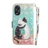 Peněženkové 3D pouzdro na Oppo A38 - Black White Cat