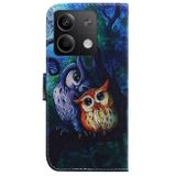 Peněženkové kožené pouzdro na Xiaomi Redmi Note 13 - Oil Painting Owl