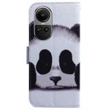 Peněženkové kožené pouzdro Coloured na OPPO Reno10 5G/10 Pro 5G - Panda