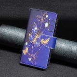 Peněženkové kožené pouzdro Drawing pro Samsung Galaxy S24 5G - Purple Butterfly