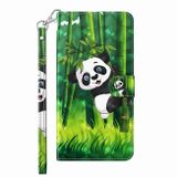 Peněženkové 3D pouzdro Painting pro Samsung Galaxy S24 5G - Bamboo Panda