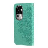 Peněženkové kožené pouzdro Petal Flowers pro OPPO Reno10 5G/10 Pro 5G - Zelená