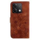 Peněženkové kožené pouzdro Lily na Xiaomi Redmi Note 13 - Hnědá