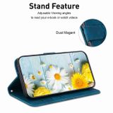Peněženkové kožené pouzdro Lily pro Samsung Galaxy S24 5G - Tmavě modrá