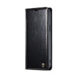 Peněženkové kožené pouzdro CaseMe na iPhone 15 Pro - Černá