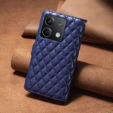 Peněženkové kožené pouzdro Diamond Zipper na Xiaomi Redmi Note 13 - Modrá