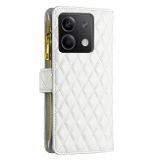 Peněženkové kožené pouzdro Diamond Zipper na Xiaomi Redmi Note 13 - Bílá