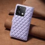 Peněženkové kožené pouzdro Diamond Zipper na Xiaomi Redmi Note 13 - Fialová