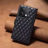 Peněženkové kožené pouzdro Diamond Zipper na Xiaomi Redmi Note 13 - Černá