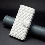 Peněženkové kožené pouzdro Diamond Lattice na Xiaomi Redmi Note 13 - Bílá